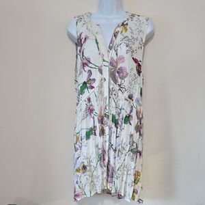 Anthropologie Floral Sleeveless Tunic